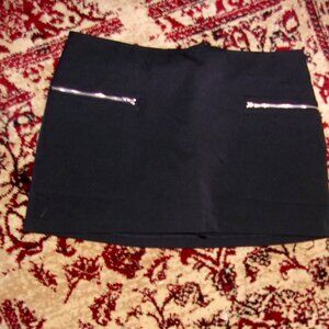 Abercrombie & Fitch Black Mini Skirt with Silver Accents